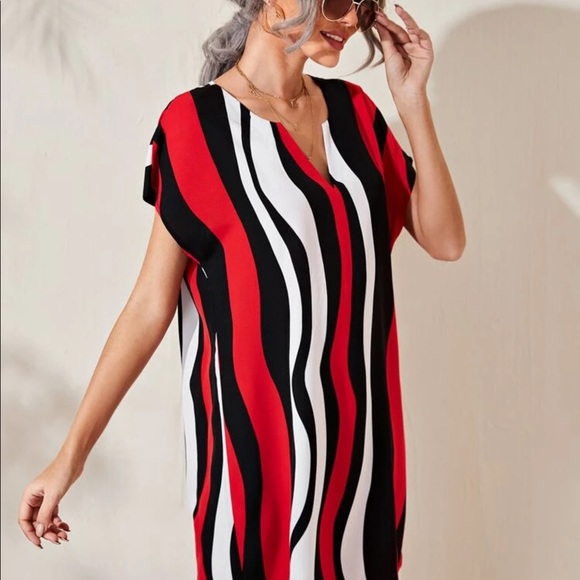 Notched neck colorblock dress - Picture 4 of 5